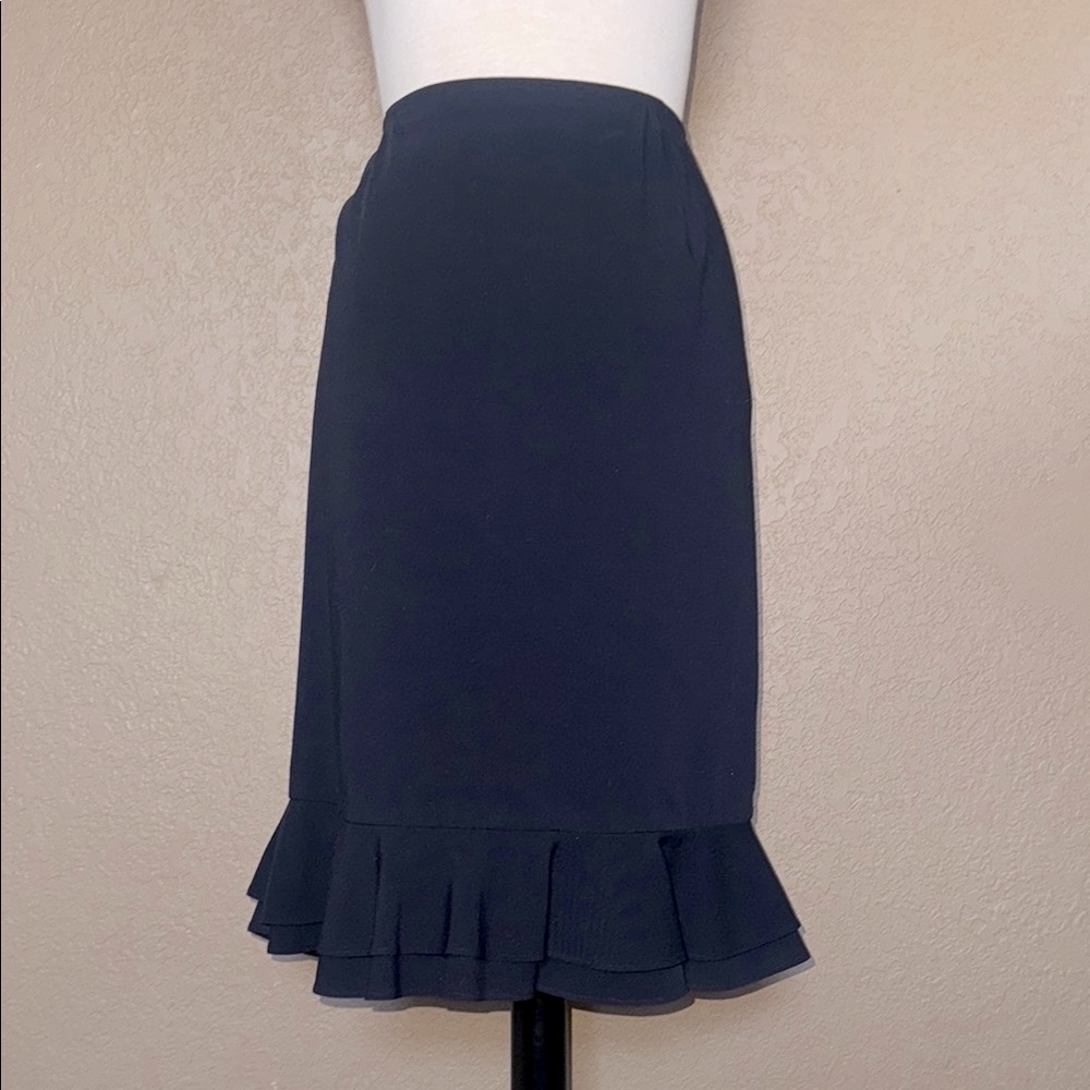 Bandolino Blue Ruffled Pencil Skirt